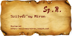 Szilvásy Miron névjegykártya